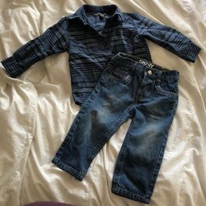 DKNY dress shirt and jeans set